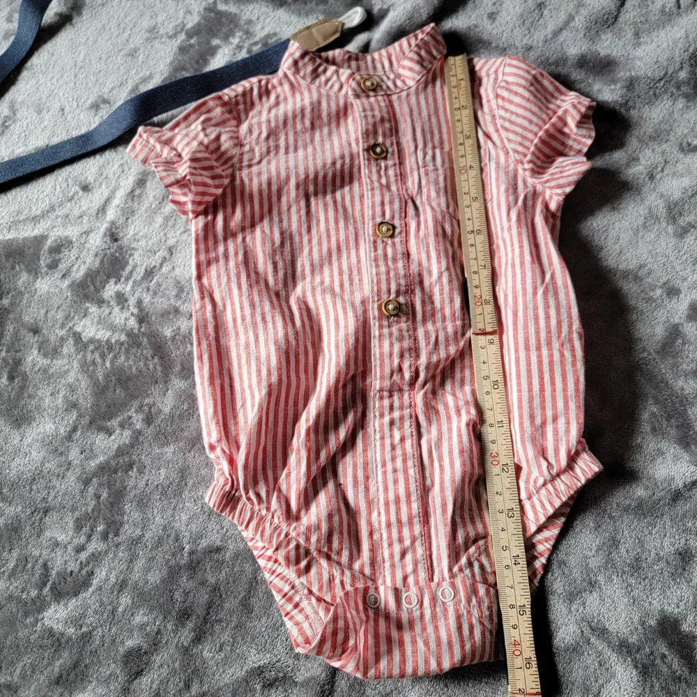 Cat & Jack Short Set Baby 12M Red White Navy LNWT Suspender Bodysuit 733